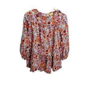 THEREABOUTS Boho Dress Girls XL 16 Mellow Rose Floral Ruffled Tiered Pullover